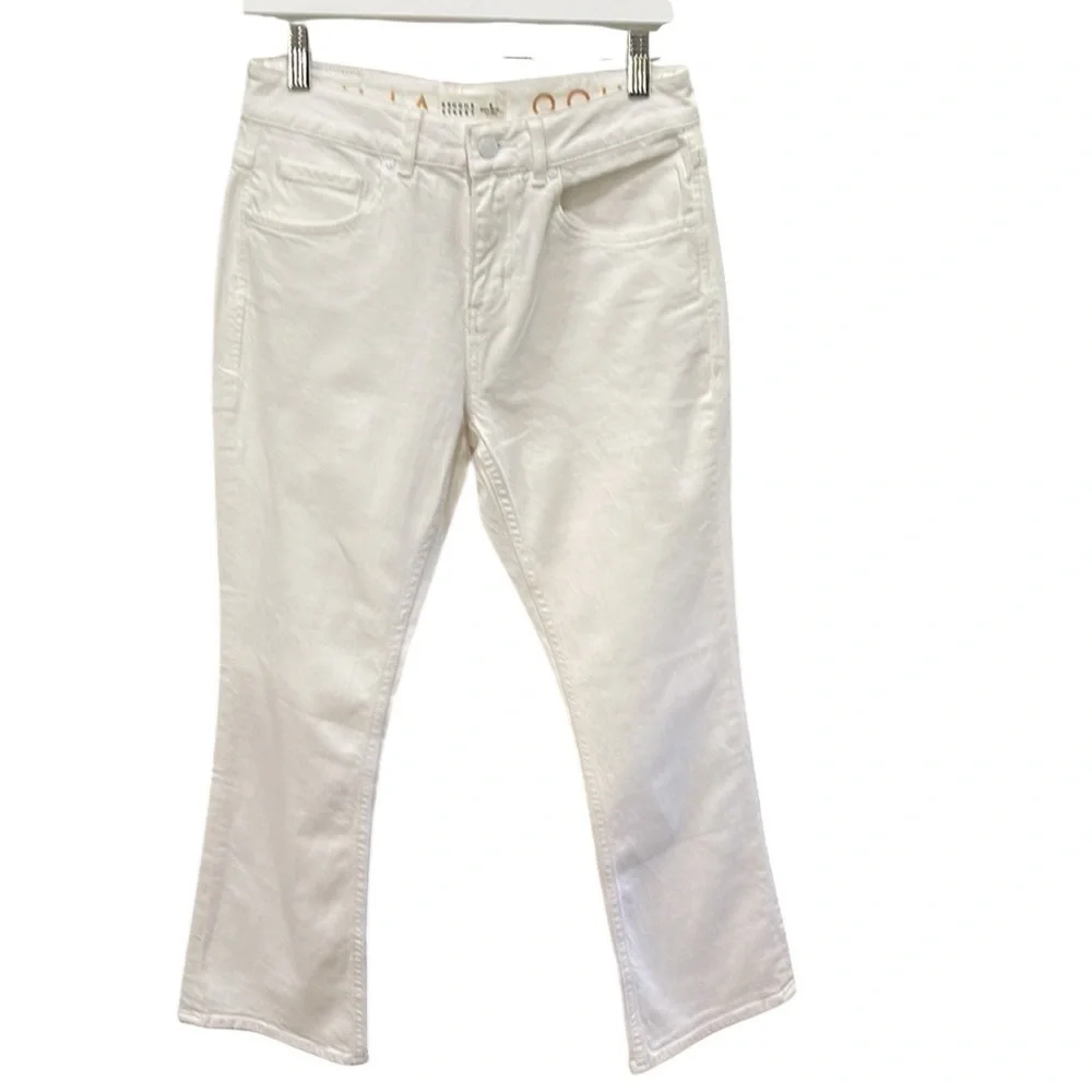 NWT Kate Spade Brooke Street Mid Rise Crop Kick Flare Jeans SZ 26 Fresh White